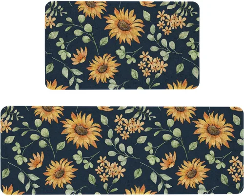 Vista 20 de Mloabuc® Tapete decorativo de flores, tapetes de cocina de arpillera de arpillera para mujer, accesorios de cocina para exteriores, 17 x 30 pulgadas