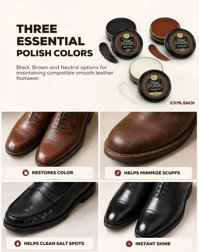 Vista 3 de Stone and Clark Compact Travel Size Leather Shoe Shine Kit for Men & Women