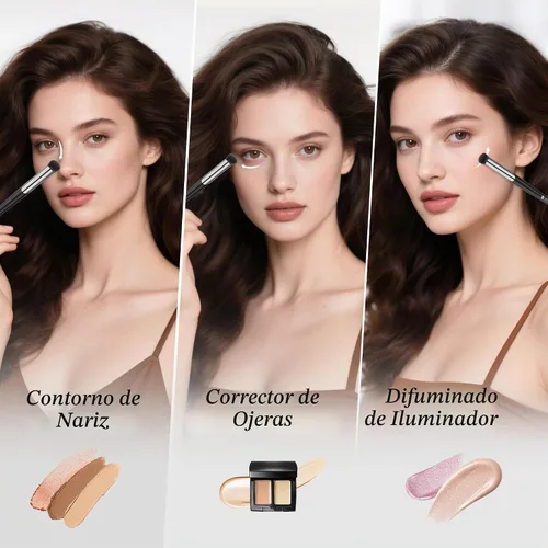 Vista 6 de DUcare Cepillo corrector para debajo de los ojos, cepillo angulado pequeño V01