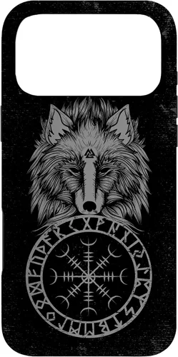 Vista 22 de Viking Aegishjalmur Runes Fenrir Odin Helm of Awe Phone Case for iPhone 17
