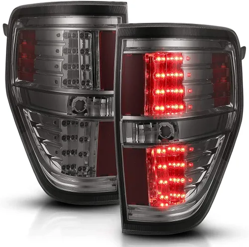 Vista 10 de AmeriLite - Juego de luces LED de repuesto para luces traseras y de freno, color negro, para Ford F-150 09-14, lado del pasajero y del conductor