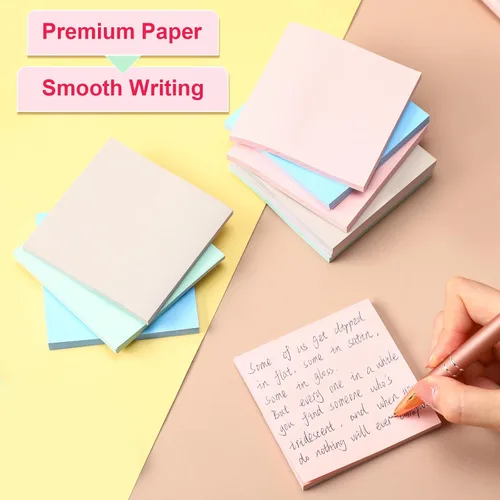 Vista 5 de Fainne Paquete de 120 notas adhesivas a granel de 3 x 3 pulgadas, bloc de notas autoadhesivas de papel multicolor para suministros escolares