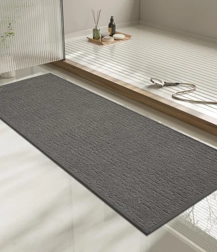 Vista 63 de Chakme Juego de 2 alfombras de baño ultrafinas, absorbentes, antideslizantes, lavables a máquina, color negro, 17 x 24 pulgadas / 17 x 30 pulgadas