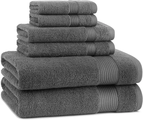 Vista 39 de Juego de toallas de baño Arkwright de 4 piezas - 100% algodón súper suave, 600 GSM de secado rápido y absorbente, artículos de lujo para baño