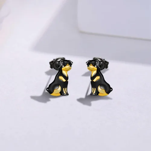 Vista 2 de Aretes de perro Yorkiepastor alemánbulldog francéscorgichihuahuarottweiler aretes para mujeres y niñas, joyería de perro, regalos para mujeres