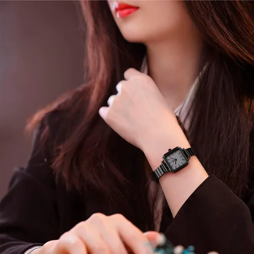 Vista 5 de SHENGKE SK Moda Moda Señoras Relojes Simplicidad Minimalista Cuadrado Relojes Mujer
