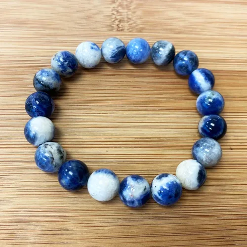 Vista 419 de Gem Avenue Handmade Round Bead Stretch Bracelet Unisex Natural Stone Beaded Jewelry for Men & Women, Elastic Wristband for Daily Wear