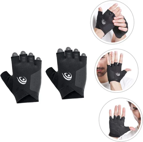 Vista 9 de GLEAVI Par de guantes de equitación para gimnasio, guantes de bicicleta para hombre, guantes de ciclismo de levantamiento de pesas, guantes de medio