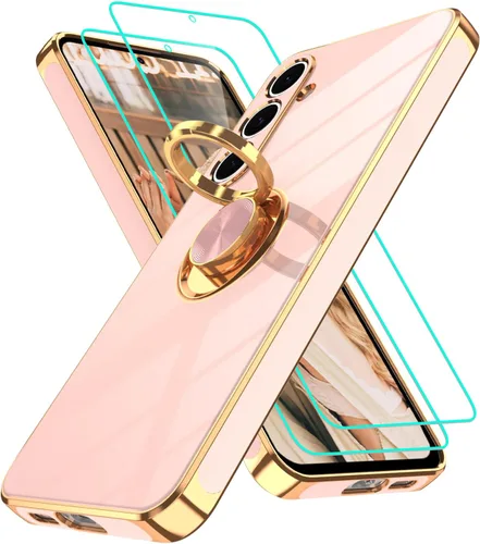 Vista 235 de Funda para Motorola Moto G 5G 2024: Funda Moto G Play 5G 2024 con 2 piezas de protectores de pantalla, soporte de anillo de rotación de 360°