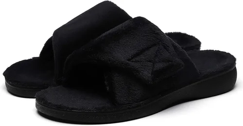 Vista 7 de SOLLBEAM Pantuflas peludas con soporte de arco para mujer, sandalias ortopédicas para el talón