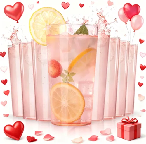 Vista 11 de Liacere Juego de Vasos de Beber Coloridos Set de 8 - Vasos de Plástico Highball de 17oz y Vasos de Plástico para Cóctel de 14oz, Vasos de Agua