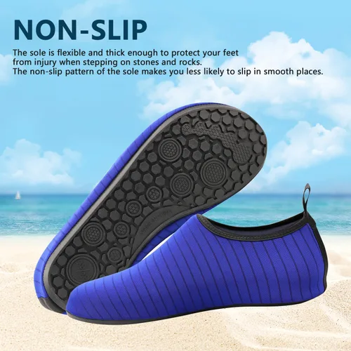 Vista 3 de Valennia Zapatos de agua descalzos de secado rápido, calcetines de yoga para playa, natación, surf, ejercicio para mujeres y hombres