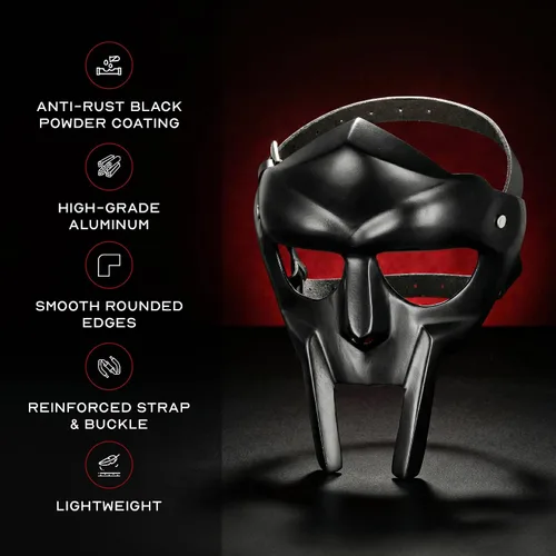 Vista 2 de Metal Gladiator Mask, Roman Medieval Full Face Armor for Halloween, Cosplay, LARP & Costume Party
