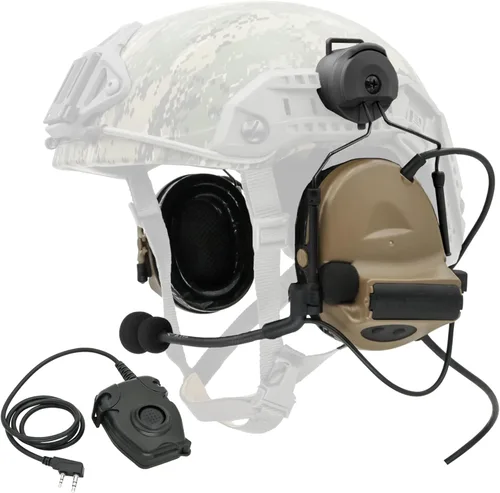 Vista 9 de COMTA 2 auriculares tácticos con U94 PTT 2pines, para airsoft, caza, al aire libre, auriculares con cancelación de ruido