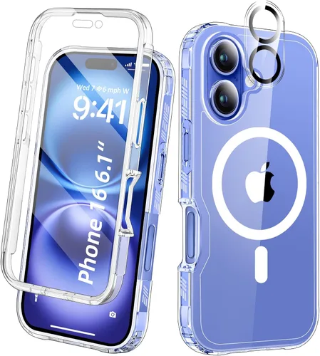 Vista 47 de Funda para iPhone 15 de cuerpo completo, protector de pantalla integrado, con protector de lente de cámara, [antiamarilleamiento], funda protectora