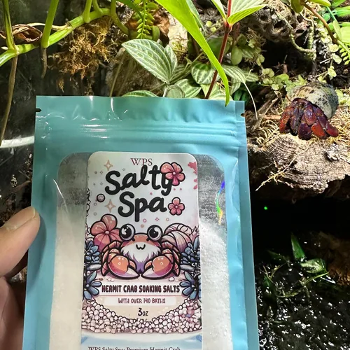 Vista 9 de CTWPets Mezcla de remojo de agua salada de cangrejo ermitaño Salty Spa Calcio y minerales traza Marine salt for hermit crabs creates
