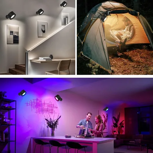 Vista 4 de Adetu 2 Pcs LED Wall Mounted Lights, RGB Wall Sconces Lamp