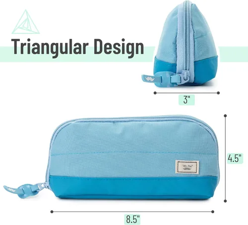 Vista 2 de Mr. Pen- Estuche para lápices de apertura amplia, diseño triangular Compact & Spacious Pencil Cases with 5 Mesh Pockets, Bag Pouch, Box Organizer
