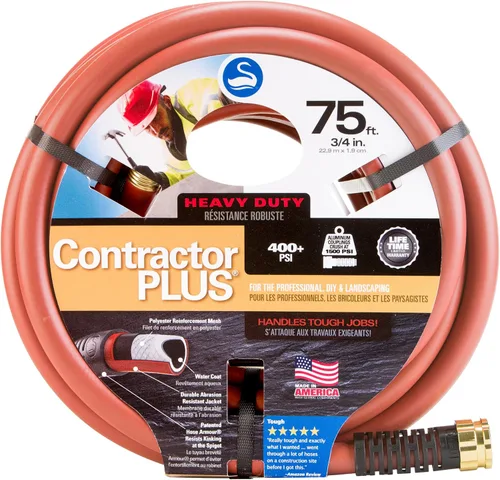 Vista 8 de Swan ContractorPLUS Manguera de riego resistente, 50 pies de longitud, 3/4 pulgadas de diámetro, 400+ PSI, rojo