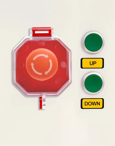 Vista 3 de QWORK - Protector de botón de parada de emergencia, paquete de 4 cubiertas de bloqueo de interruptor de plástico, añade protección