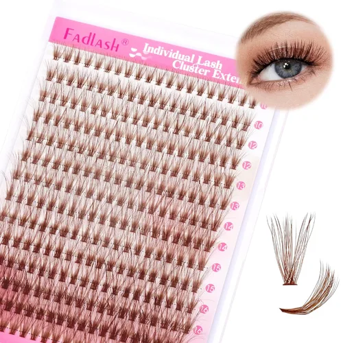 Vista 30 de Extensiones de pestañas individuales de 120 unidades, racimos de pestañas con rizado D, bandeja de longitud mixta, extensiones de pestañas