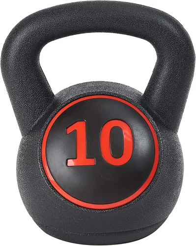 Vista 8 de BalanceFrom Vinyl Kettlebell Set, 30/45/50/75 Pound Options – Cement-Filled Strength Training Weights with Ergonomic Grip and Color Coding for Full