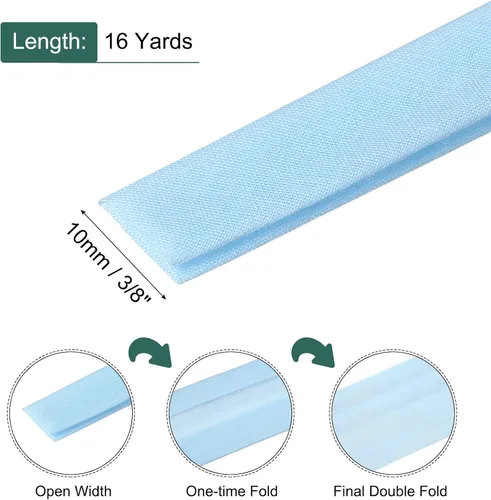 Vista 32 de MECCANIXITY Cinta al bies de doble pliegue de 1/2 pulgada de poliéster continuo a granel para costura, costura, dobladillo, encuadernación y Beige