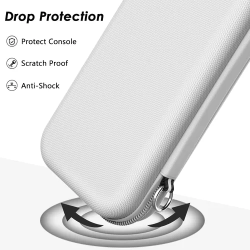 Vista 8 de Mooroer Funda de transporte para Switch compatible con consola Nintendo SwitchSwitch OLED, funda protectora blanca dura portátil para interruptor