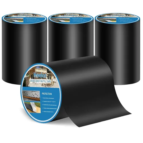 Vista 8 de Cinta de vigueta de cubierta de 3 x 50 pies, paquete de 2 cintas adhesivas de butilo para protección de terrazas, cinta de vigueta impermeable