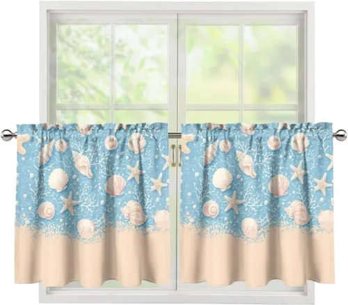 Vista 44 de God Bssing You Tier Curtains for July 4Th 2026 27.5x24 2 Panels Light Filtering Half Window Rod Pocket for Kitchen/Bathroom