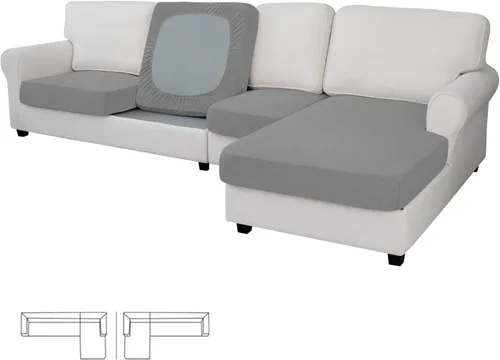 Vista 98 de Easy-Going - Funda de cojín elástica individual para sofá biplaza, sillón, funda de cojín protectora, suave, flexible con parte inferior elástica