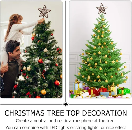 Vista 8 de NUOBESTY - Decoración para árbol de Navidad, diseño de estrella