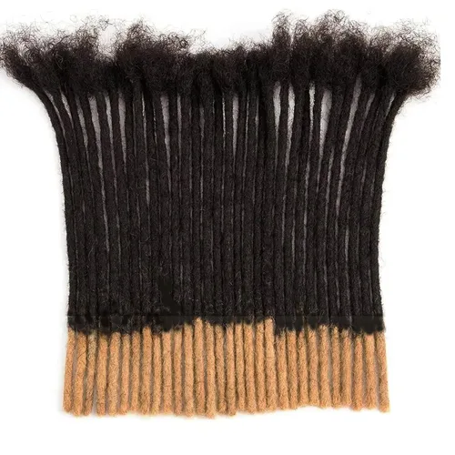 Vista 15 de Extensiones de Cabello Humano Loc Extensiones de Cabello Humano 4 Pulgadas 10 Hebras 0.08 Pulgadas de Ancho Hechas a Mano Extensiones de Rastas 0.1
