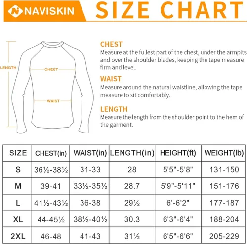 Vista 6 de NAVISKIN - Camisas de protección contra erupciones para hombre, camisetas de natación FPU 50+ con protección solar ultravioleta, de manga larga