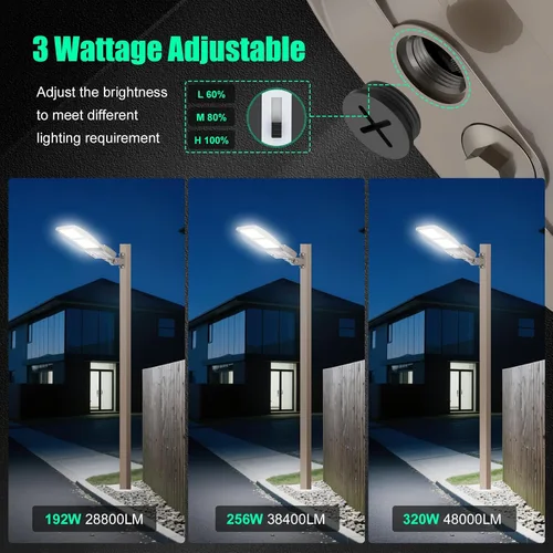 Vista 4 de Luz LED de estacionamiento de 320 W para montaje en pared/brazo