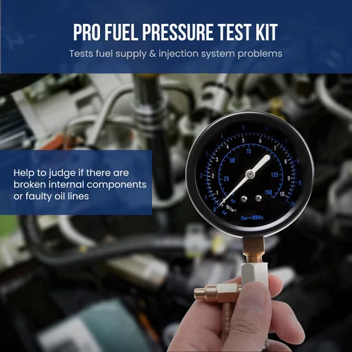 Vista 7 de Kit Lichamp de Prueba de Presión de Combustible Automotriz, Manómetro de Diagnóstico de Bomba de Combustible y Riel con Adaptadores, Manguera