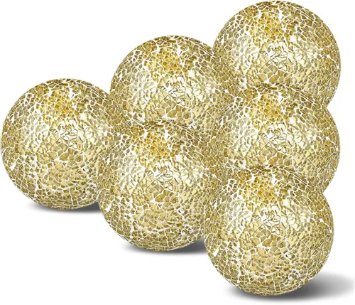 Vista 8 de Ochine Juego de 6 bolas decorativas para decoración de orbes de 3 pulgadas, bolas de mosaico de vidrio, bolas de centro de mesa, bolas redondas