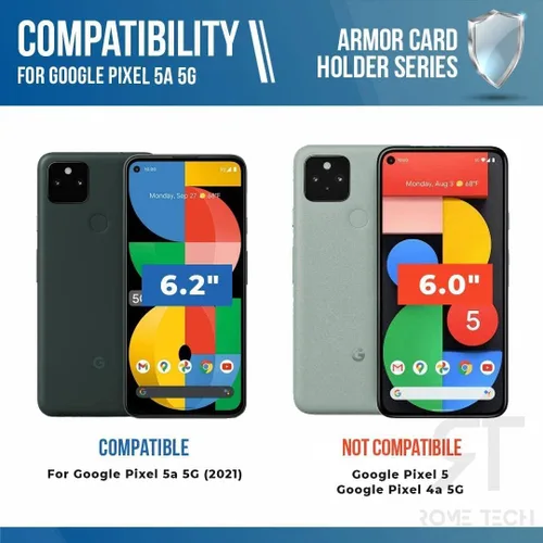 Vista 2 de Rome Tech Funda protectora resistente para Google Pixel 5a 5G (no para Pixel 5a), funda protectora con soporte, funda de grado militar