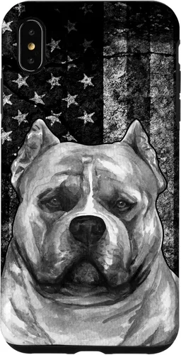 Vista 11 de Patriotic American Bully Dog on Grunge American Flag Dog Case for iPhone 17