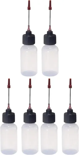 Vista 5 de Botellas exprimibles de plástico Liberty Products de 2-1 oz con aplicadores de acero inoxidable de 1.5