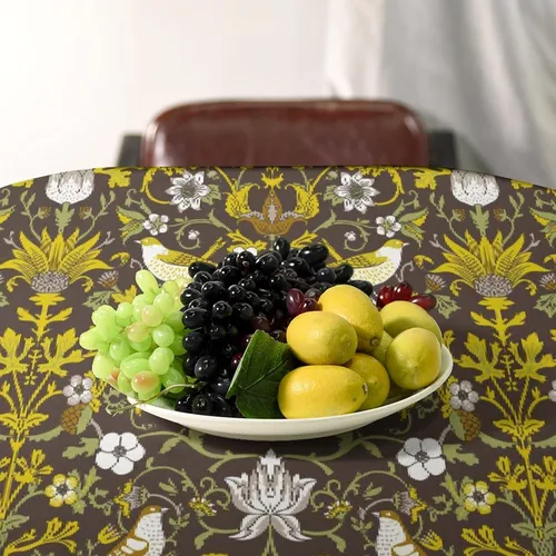 Vista 173 de Mantel Floral Retro de Pájaros, Diseño Original Bohemio William Morris Estampado Cubierta de Mesa para Hogar Picnic Fiesta Comedor Cocina William