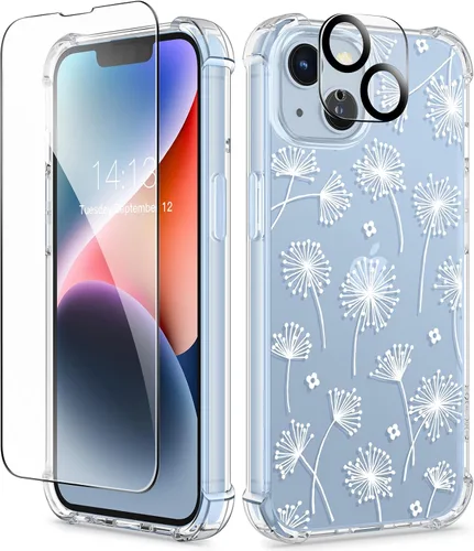 Vista 59 de GVIEWIN - Funda para iPhone 11 con protector de pantalla + protector de lente de cámara, cubierta protectora transparente suave de poliuretano