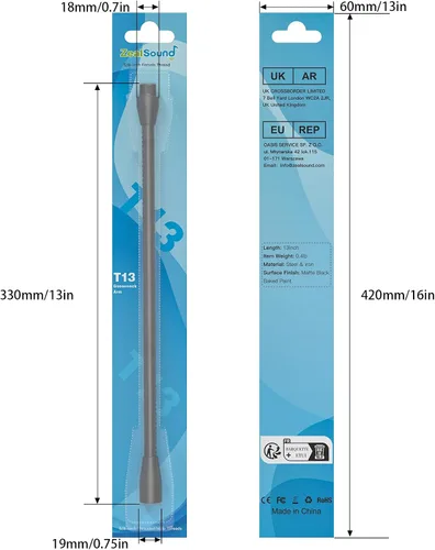 Vista 7 de ZealSound Brazo de manguera de metal multifuncional, cuello de cisne de micrófono de 13 pulgadas, extensión de soporte para soporte de piso
