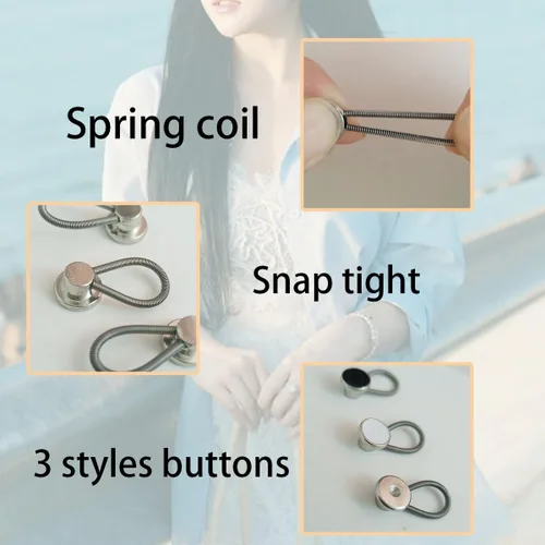Vista 4 de 12 extensores invisibles de cuello de camisa de 0.8 pulgadas, extensores de botón de cuello ajustables para camisas de vestir, trajes, pantalones