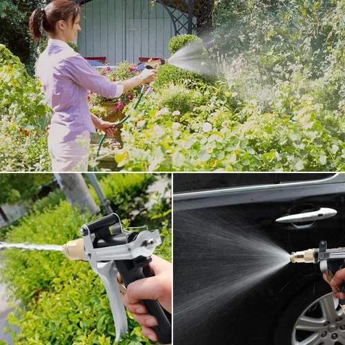 Vista 6 de MASO Pistola de lavado de coches, pistola de pulverización de agua de alta presión Boquilla de latón Manguera de jardín Césped