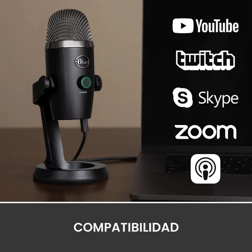 Vista 8 de Logitech for Creators Blue Yeti Nano - Micrófono USB para juegos, transmisión, podcasting, Twitch, YouTube, Discord, grabación para PC y Mac, Plug &