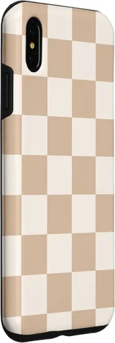 Vista 21 de Funda de tablero de ajedrez marrón beige claro para iPhone 14 Pro