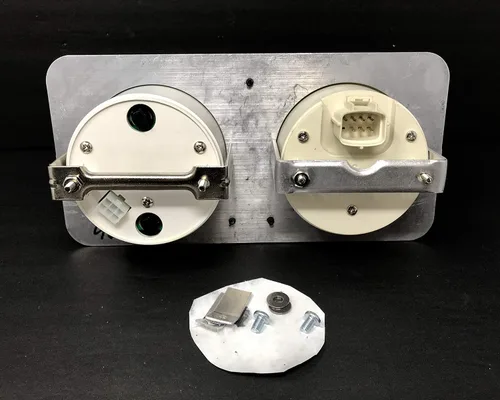 Vista 4 de 1946 Willys 2 Gauge Dash Panel Inserto 3 3/8" Quad Style Programable Negro