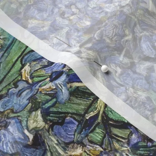 Vista 5 de Tela Spoonflower – Van Goghs púrpura flores flores flores iris azul impreso en tela de gasa por The Yard – costura moda vestidos decoración del hogar