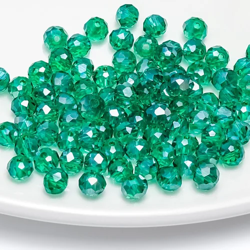 Vista 12 de 246 cuentas de cristal redondas de 0.118 pulgadas (0.118 in) con múltiples facetas sueltas espaciadoras de cristal para hacer joyas, pulseras